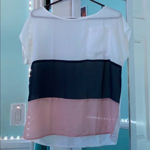 Sheer blouse with front pocket